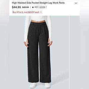 Halara High Waisted Black Straight Leg Work Pants